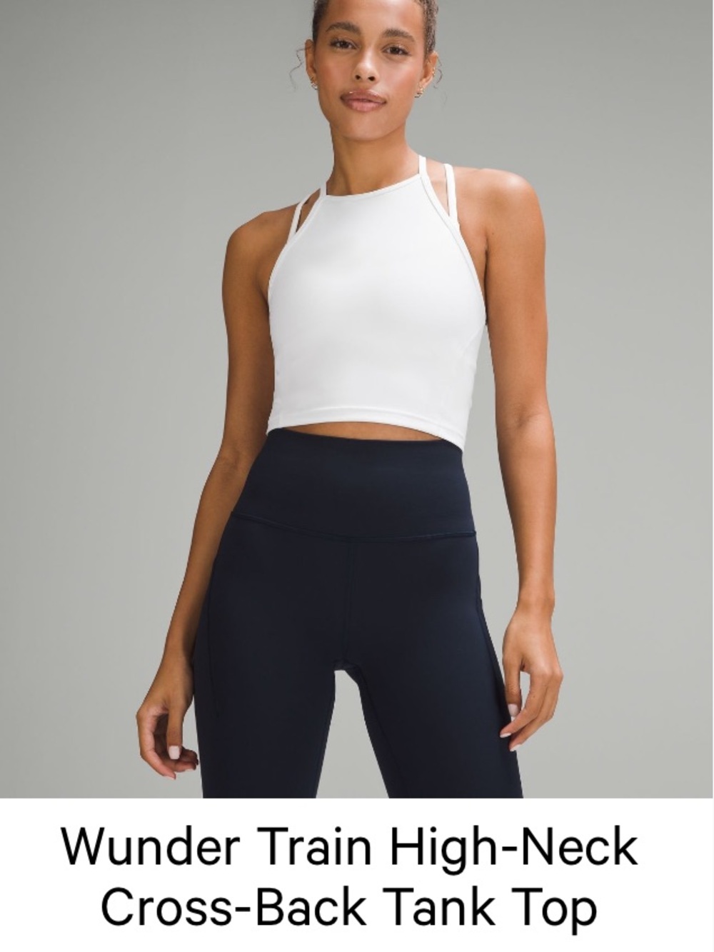 lululemon athletica White High-Neck Cross-Back Tank